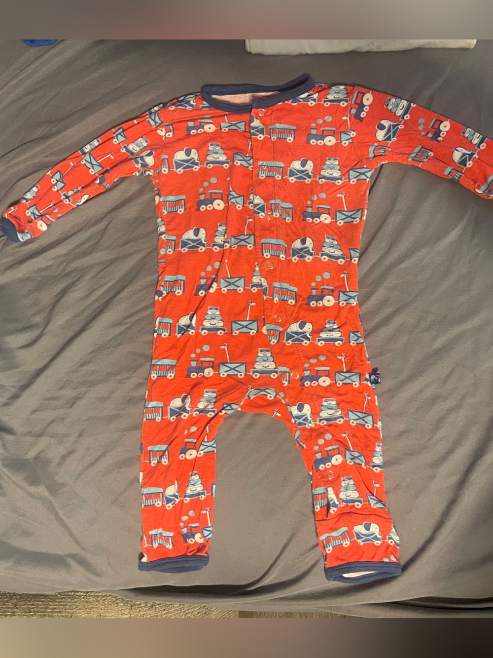 Kickee Pants Red animal train Print Kids One-Piece